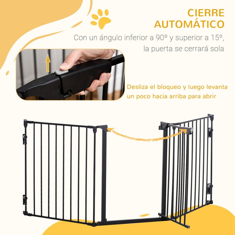  Costzon Puerta de seguridad para bebés, valla de chimenea de 6  paneles, puertas plegables para mascotas para fácil con paneles de  agregar/disminuir, puerta de barrera ancha portátil con múltiples : Bebés