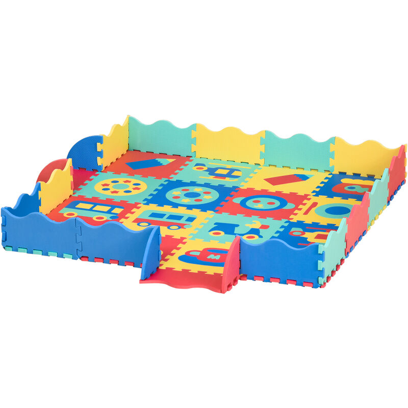 Alfombra Puzzle para Niños 36 Piezas con Superficie Total 150x150 cm Colchoneta Rompecabezas para Bebé 1,44 m² Espuma EVA Suave Multicolor