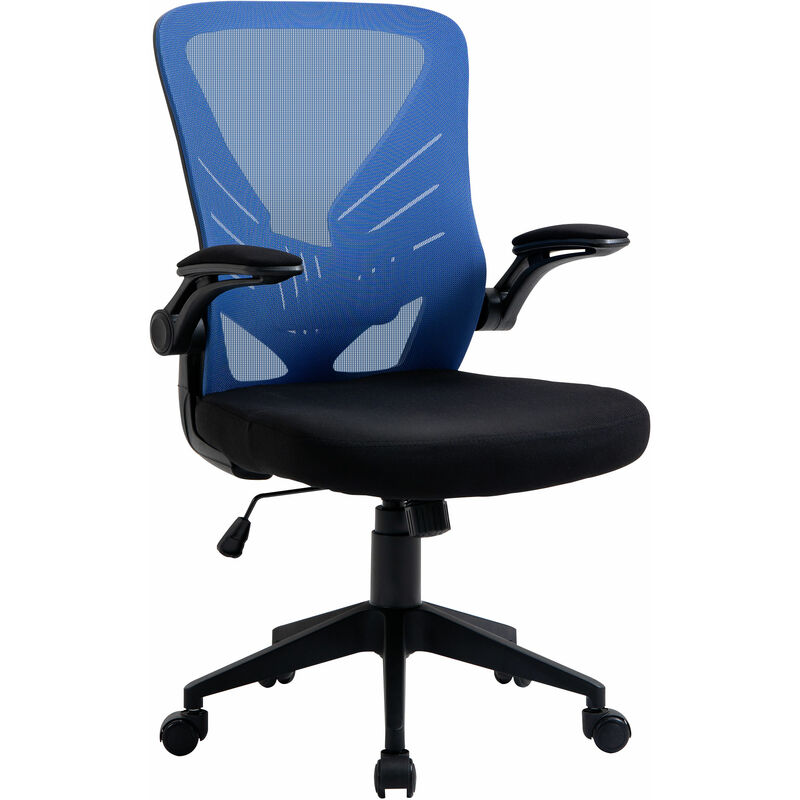 Silla de Oficina Ergonómica Silla de Escritorio Giratoria con Altura Ajustable Reposabrazos Abatible y Soporte Lumbar Transpirable 62x59x99-107 cm