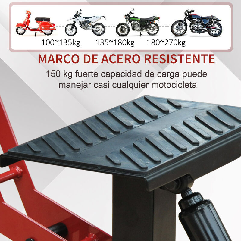 ELEVADOR DE MOTOS CON SOPORTE AL CHASIS 500 KG PLATAFORMA ELEVADORA MOTOS  -10164