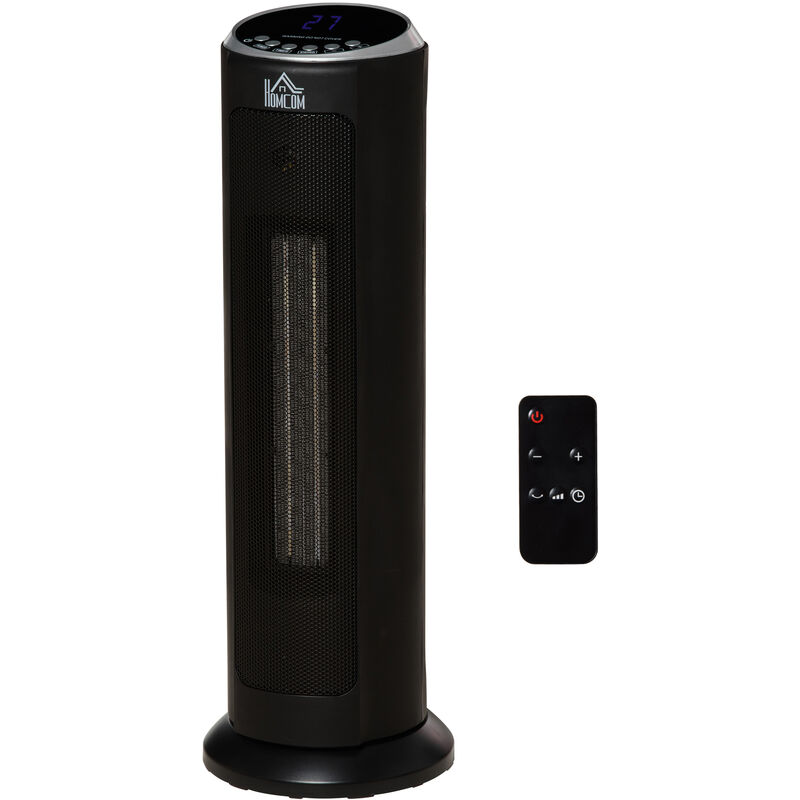 Calefactor Cerámico de Torre 1000/2000W con Mando a Distancia Pantalla LED Temporizador de 12H Termostato 3 Modos de Viento y 45° Oscilación para 25m²