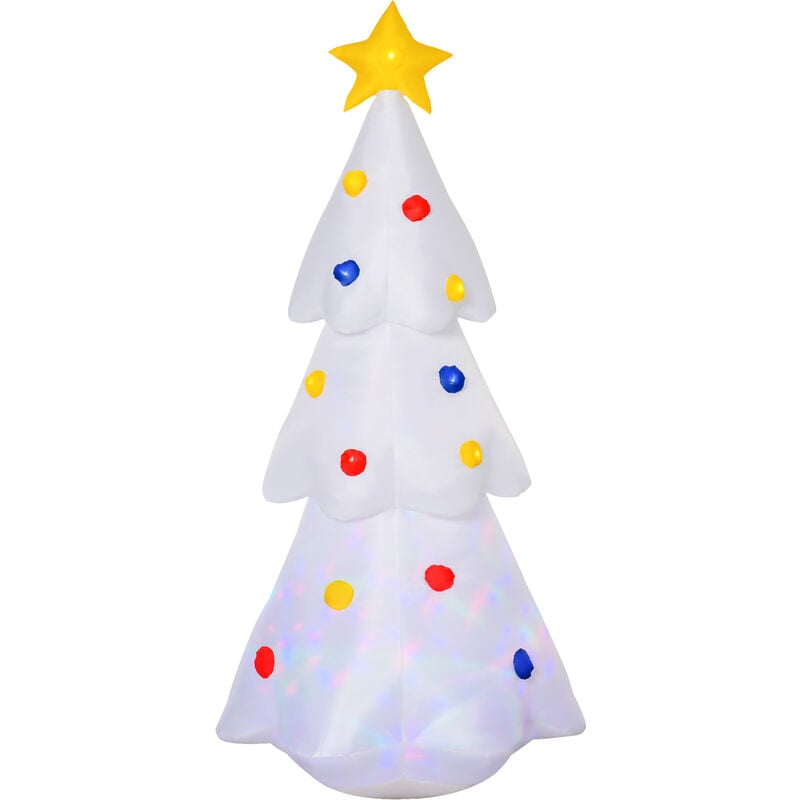 Árbol de Navidad Inflable 158 cm de Altura con Luces LED e Inflador Decoración Navideña para Interiores Exteriores 67x61x158 cm