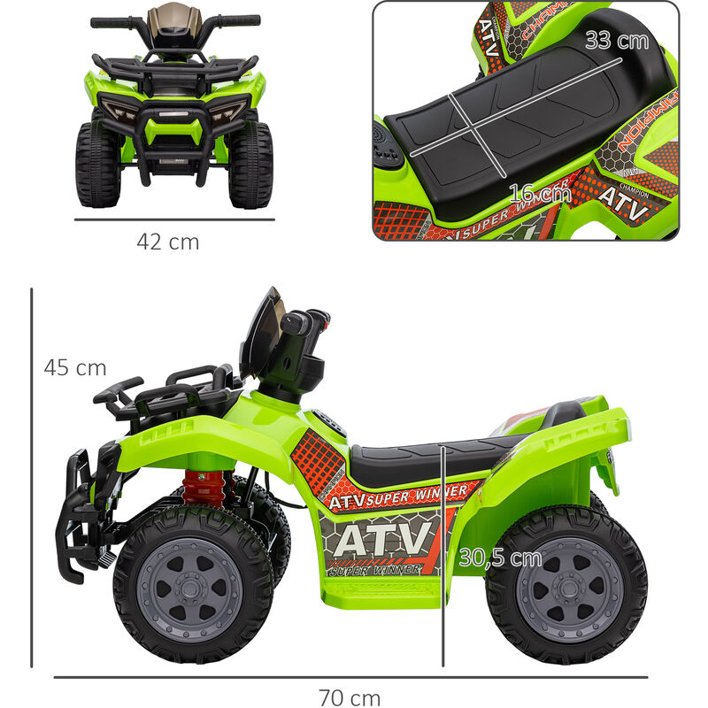 HOMCOM Quad Eléctrico para Niños de 18-36 Meses Vehículo Eléctrico