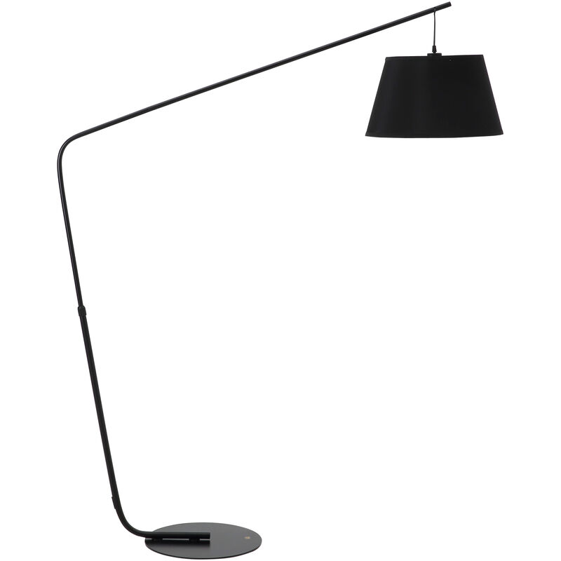 Lámpara de Pie en Forma Arco con Pantalla Colgante de Tela Casquillo E27 Máx. 40W e Interruptor de Pie Moderno para Salón Dormitorio 143x40x182 cm