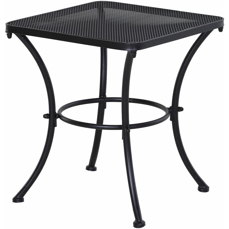 Mesa De Cuadrada auxiliar exterior con estructura metal para patio terraza carga 30 kg 45x45x50