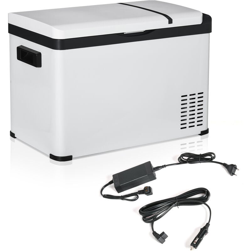 Nevera Portátil Compresor 30L Refrigerador de Coche CC 12V/24V y CA 110-240V hasta -22 ℃ con Pantalla Táctil y Asas para Barco Camión 61x32x40 cm