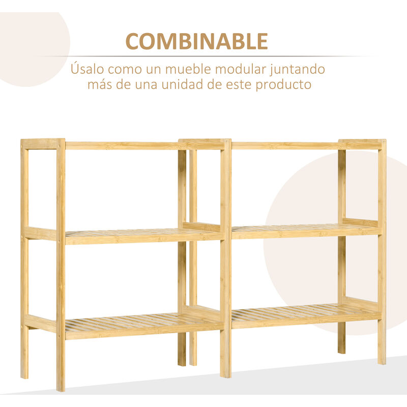 MICA Estante Organizador Bamboo 3 Niveles 34x33x78 Mica