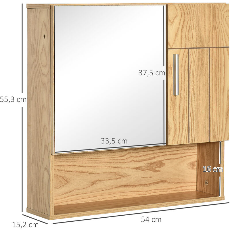  Armario de espejo de baño con estantes interiores de 2 niveles,  armario de almacenamiento montado en la pared, espejo de maquillaje HD para  tocador, dormitorio, sala de estar, blanco (31.5 x