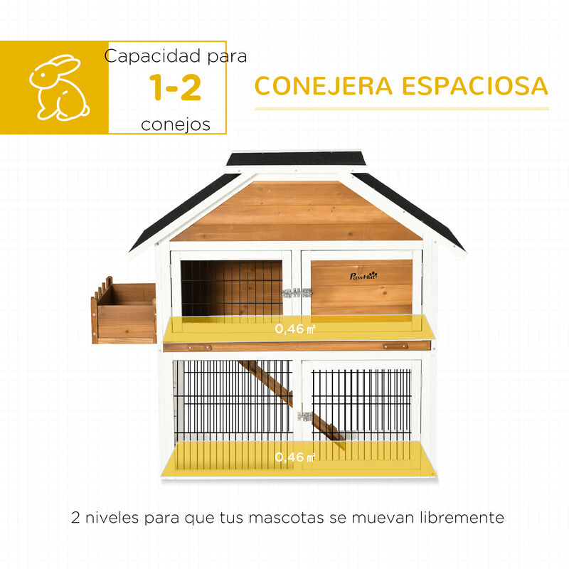 Conejera de Madera con Malla: Capacidad para 1-2 Conejos