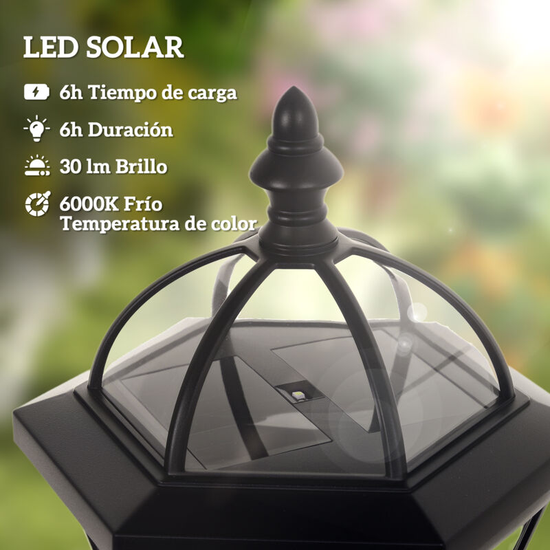 Farolillos Solares Grandes Yowin Para Jardín - Vidrio Templado, Vela LED Parpadeante, Impermeable IP44, Carga Solar