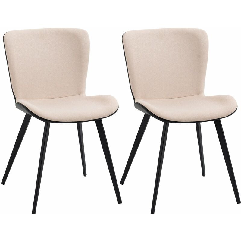 Conjunto de 2 Sillas de Comedor Tapizadas en PU Patas de Acero Juego de Sillas Modernas con Respaldo para Cocina Dormitorio Carga 150kg 47,5x58x79,5cm