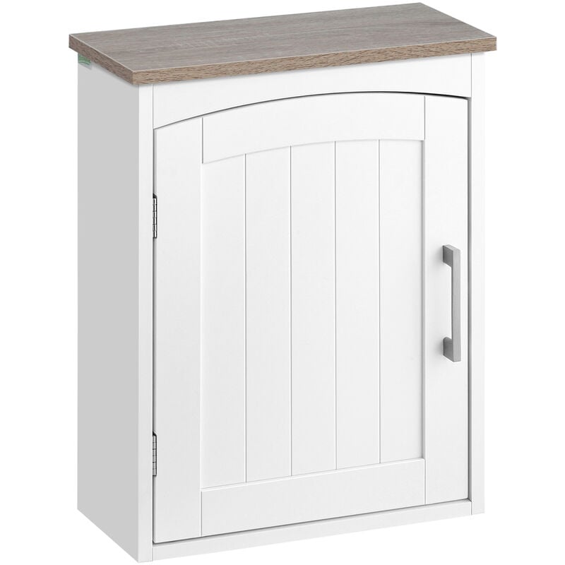 kleankin armario de pared para baño mueble colgante de baño con puerta y estante ajustable armario suspendido para cocina etilo moderno 41x18,5x52 cm