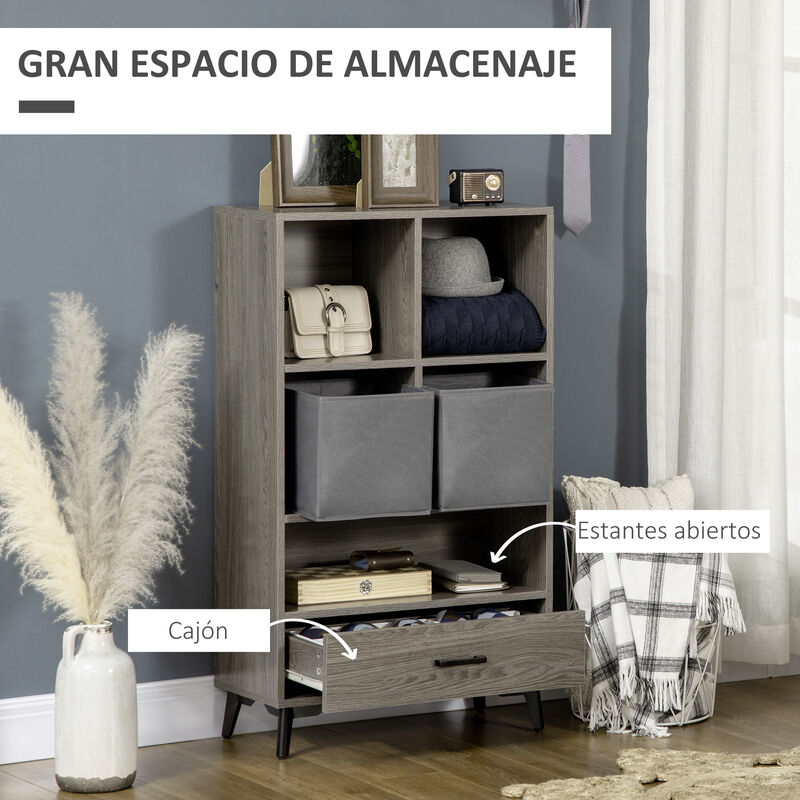 HOMCOM Armario Metálico de Almacenamiento con Doble Puerta de Bisagras y 2  Baldas Ajustables Multiusos para Oficina Salón Dormitorio 75x33x110 cm Gris  : : Hogar y cocina