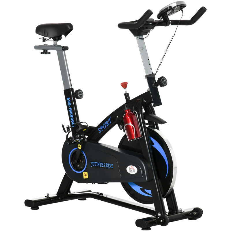 Homcom Bicicleta Con volante inercia 10 kg asiento y manillar pantalla lcd 47x120x1045117 cm 47x120x117 azul