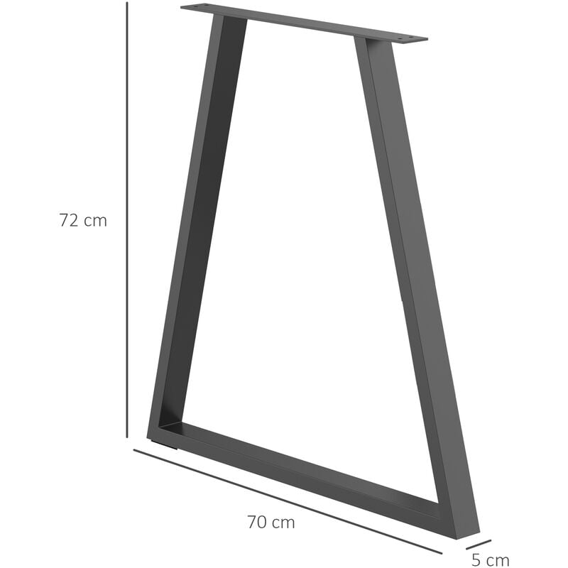 Conjunto de 2 patas para mesa estilo industrial HOMCOM 80x72 cm negro