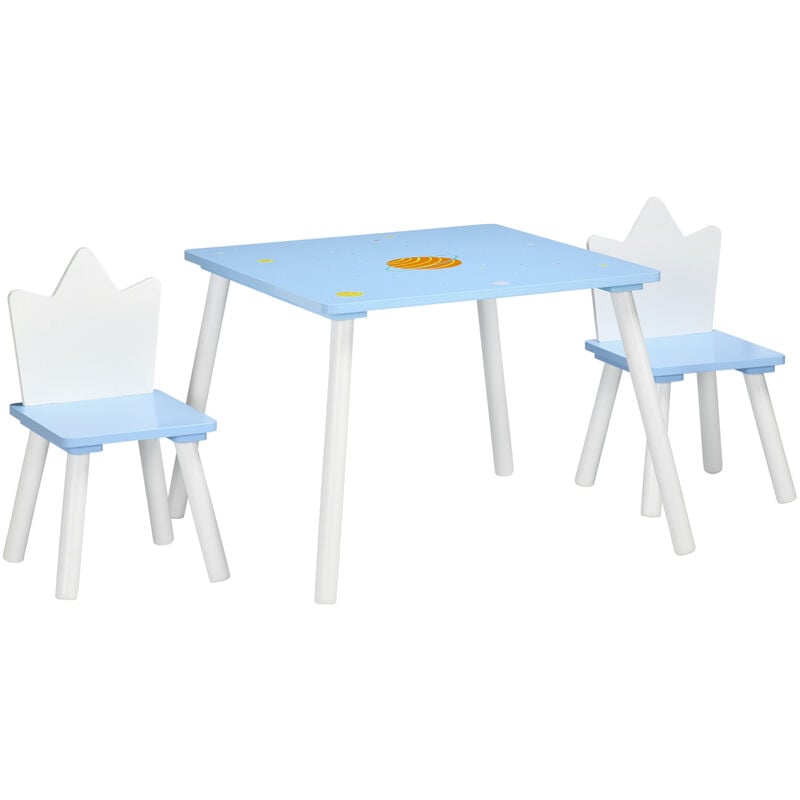 Zonekiz Juego De mesa y 2 sillas infantiles madera pupitre muebles para sala dormitorio 68x68x47 cm 30x30x515