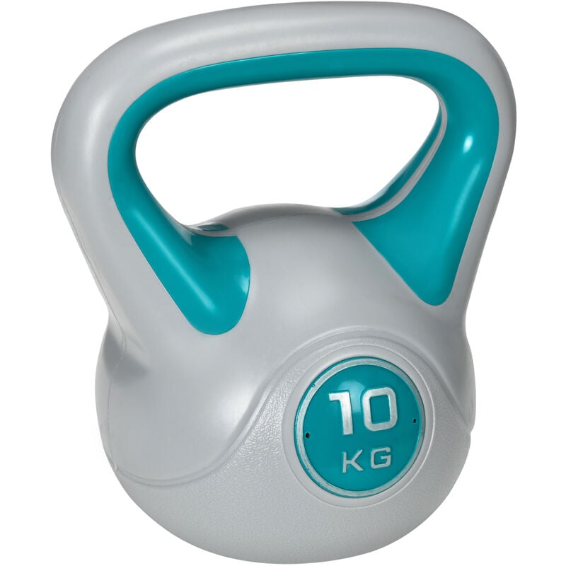 Sportnow Pesa Rusa 8 kg10 kettlebell revestimiento de pu y relleno arena para entrenamiento culturismo casa gimnasi 10 22x16x26