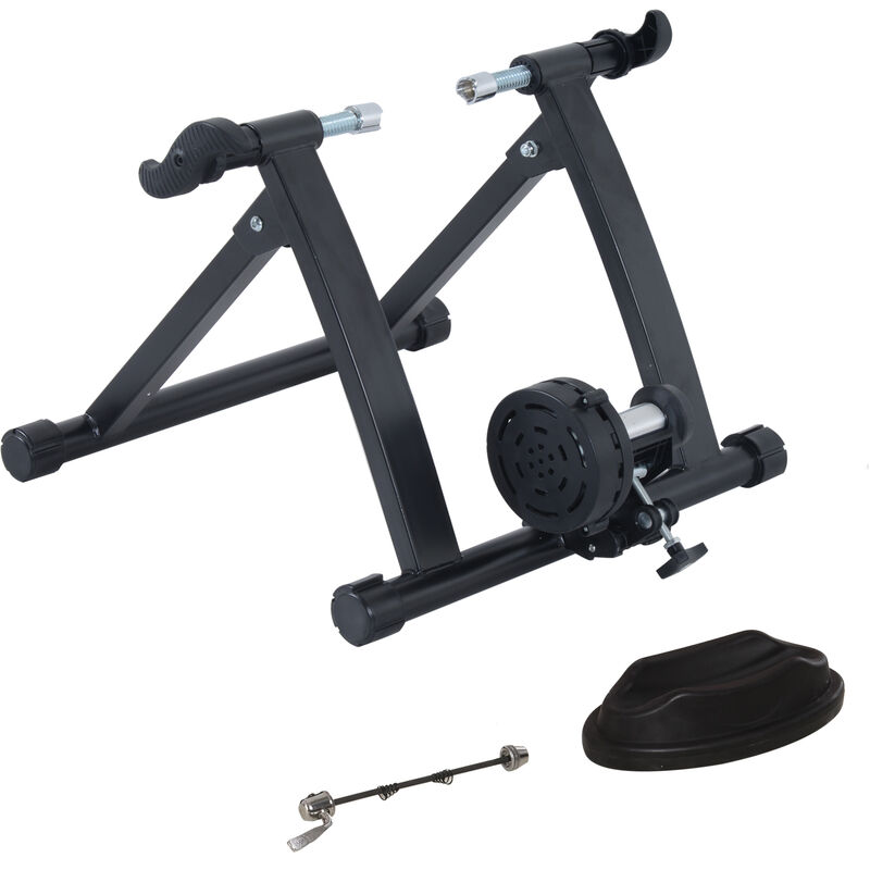 Rodillo de Bicicleta Entrenamiento Plegable con Resistencia Magnética para Ruedas de 26-28 Pulgadas Soporte Entrenador Bici Interior 54,5x47,2x39,1 cm