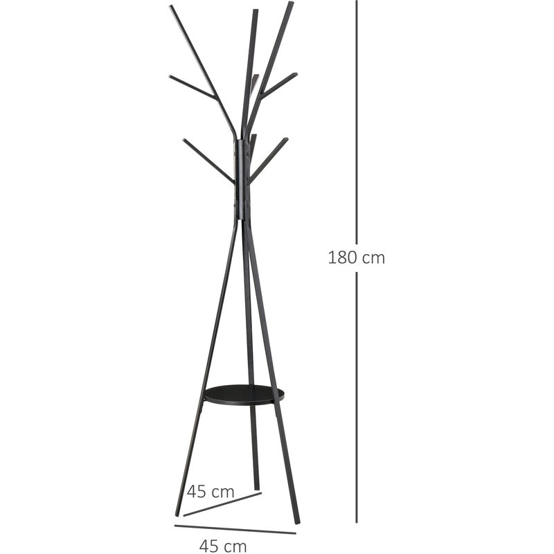 HOMCOM Colgador de ropa Perchero de Pie Metálico Perchero Forma de