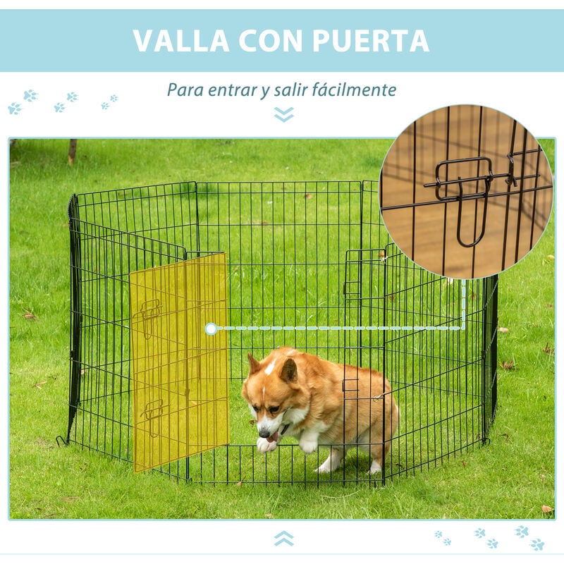 Corralito Plegable De Metal Para Perros/Mascotas Con Puerta De 36