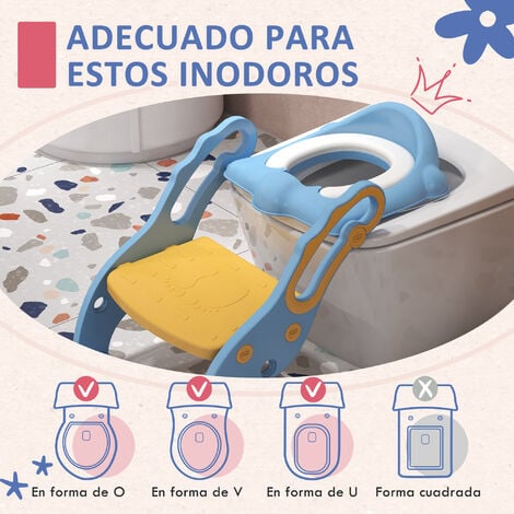 Adaptador WC para Niños con Escalera Antideslizante, Altura