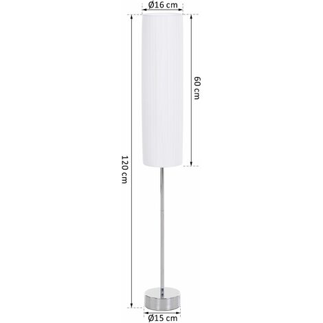 Lámpara de Pie Moderna E27 40W Pulsador de Pie Base de Acero Inoxidable 120cm