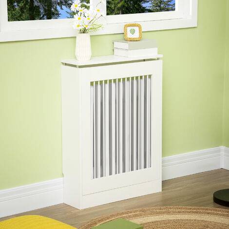 HOMCOM cubierta de radiador cubre radiador moderno pintado de MDF con  estante superior para salón dormitorio