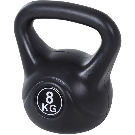HOMCOM pesa rusa de 8 kg kettlebell relleno de arena con mango ancho antideslizante para ejercicios y entrenamiento en casa y gimnasio 22x17x24 cm
