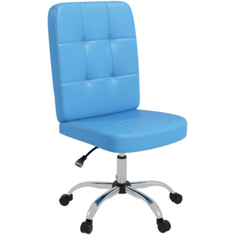 Vinsetto silla de oficina sin brazos silla de escritorio giratorio de piel sintética con altura ajustable estilo moderno carga 120 kg 45x59x90-100 cm