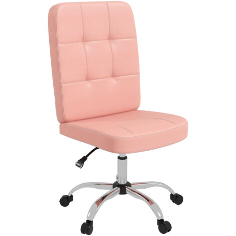 Vinsetto silla de oficina sin brazos silla de escritorio giratorio de piel sintética con altura ajustable estilo moderno carga 120 kg 45x59x90-100 cm
