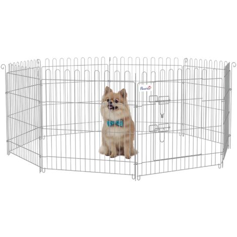 Parque para perros de 8 piezas 63x60 cm vallas para perros plegables con 1 puerta y marco de acero para jardín patio