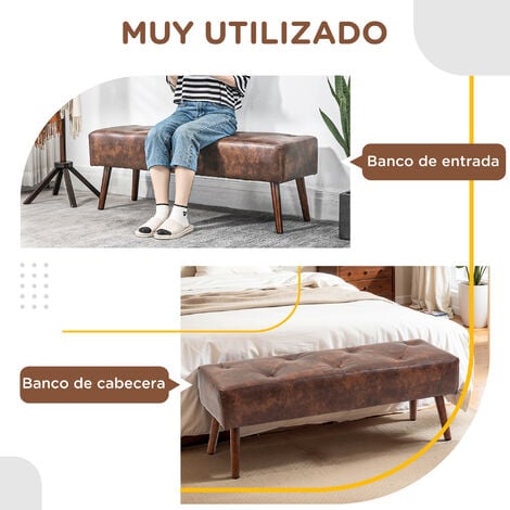 Banco baul de madera estilo rústico para pie de cama