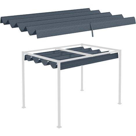 Outsunny cubierta para pérgola 3x2,5m techo de repuesto retráctil para marco de pérgola de 2,85x2 m toldo de tela solo con 10 orificios de drenaje