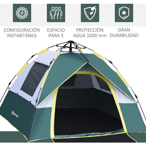 Tienda De Campaña Pop-up UNP Para 3 Personas - Fácil Montaje Y Ventilada