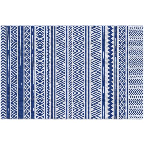 Outsunny alfombra de exterior 182x274 cm alfombra reversible estilo moderno para terraza balcón patio camping playa