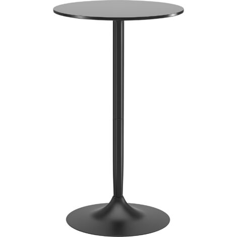 HOMCOM mesa de bar redonda mesa alta de cocina moderna con encimera laminada y marco de acero para 2 personas para casa comedor Ø60x102 cm negro