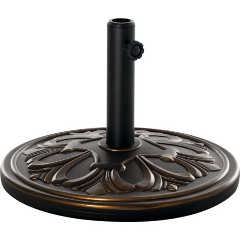 Outsunny base de sombrilla peso 13 kg soporte para parasol redondo de HDPE y cemento para poste de paraguas de Ø35/38/48 mm Ø48x34 cm