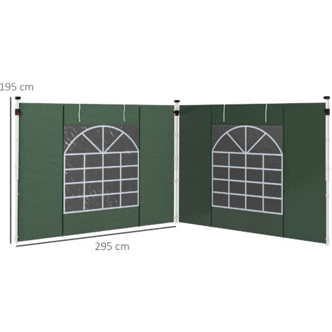 Outsunny® 2 Paredes Parte Laterales Para Carpa 3x3m Lado Parasol De