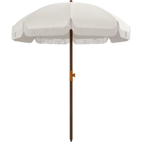 Sombrilla de playa Ø190x210 cm parasol para terraza con 8 varillas apertura manual anti-uv impermeable y bolsa de transporte para jardín piscina