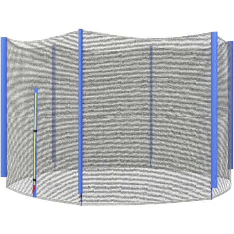 SPORTNOW red de seguridad para cama elástica Ø244 cm red de trampolín redondo para exterior con anti-UV y puerta con cremallera para 6 postes rectos