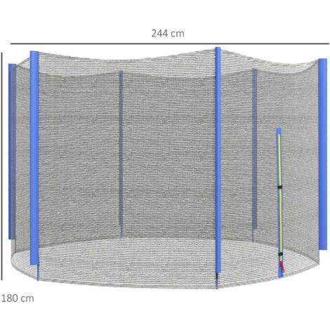 HomCom ® Protectora Cama Elastica Trampolín Redonda 6 Barras diámetro ø 244 cm A