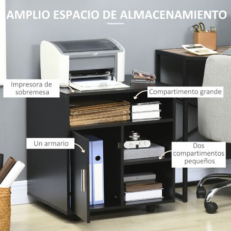 Soporte para Impresora Multifuncional Armario de Oficina Mesa Auxiliar con  Cajón y Puerta Blanco 50 x 75 x 40 cm FBT106-W SoBuy ES