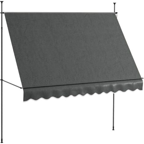 Toldo manual retráctil 300x120x210-300 cm toldo para balcón con manivela altura ajustable impermeable y anti-UV para jardín terraza ventanas
