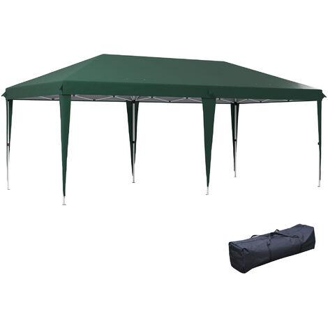 Carpa plegable 6x3 m cenador de jardín gazebo con altura ajustable en 3 niveles bolsa de transporte marco de acero anti-UV para patio fiestas camping