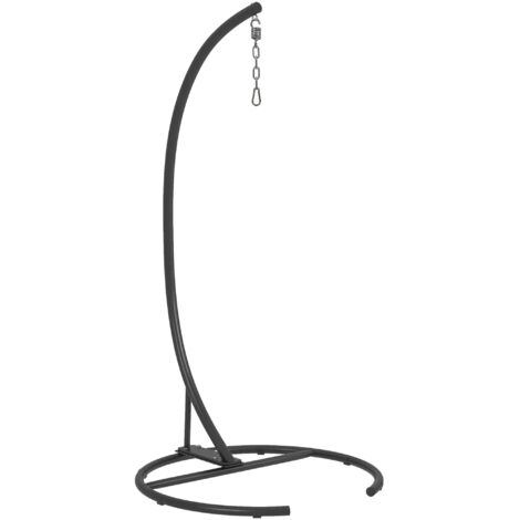 Soporte para Silla Colgante de Huevos con Base Estable Marco de Silla de Metal Soporte para Silla Columpio para Interior y Exterior Ø102x195 cm