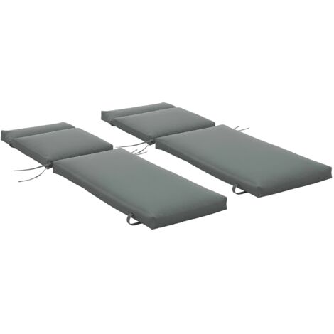 Pack 2 Cojines para Tumbona 196x55x8 cm Colchonetas SOLO para Tumbona Acolchados de Jardín Terraza Balcón