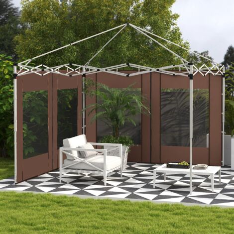 Paredes Laterales Para Cenador 3x3 M - Con Ventanas, Tela Oxford Resistente, Protección Contra Sol Y Lluvia