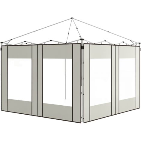 Paredes Laterales Para Cenador 3x3 M - Con Ventanas, Tela Oxford Resistente, Protección Contra Sol Y Lluvia