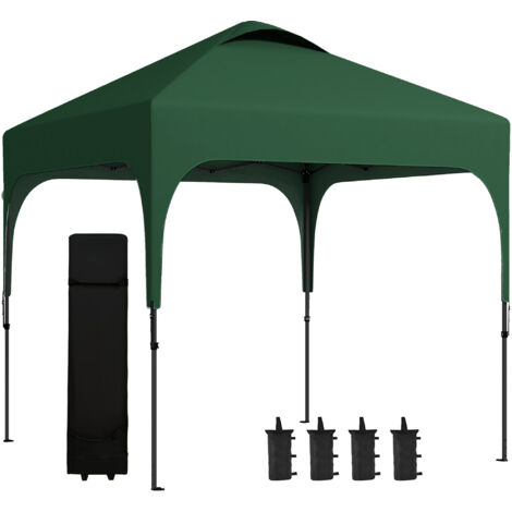 Cenador plegable 2,5x2,5x2,68 m carpa de jardín protección UV 50+ ajustable en altura con 4 bolsas de arena y bolsa de transporte para camping fiestas