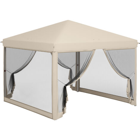 Carpa plegable 3x3 para exterior cenador de jardín portátil con mosquiteras bolsa de transporte marco de acero y tela oxford resistente